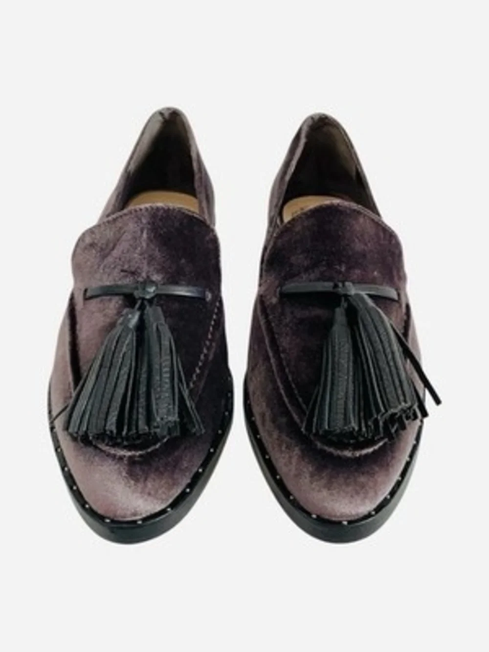 Vince Camuto Geralin Velvet Tassel Loafers Women's 6/36 Grayish Purple NIB